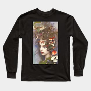 Trippy Girl Mushrooms Long Sleeve T-Shirt